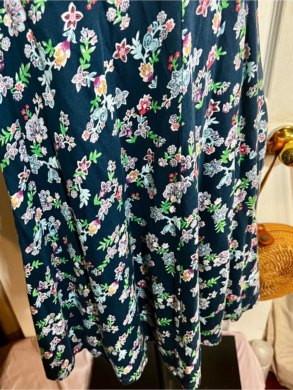 Ella Simone Wms Blue Floral Cotton S/S Pleated Skater Cottagecore Mini Dress S - Picture 4 of 14